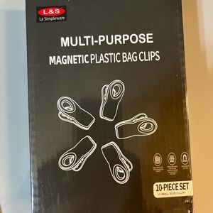 L&S Magnetic Plastic Bag Clips - 10-Piece Set